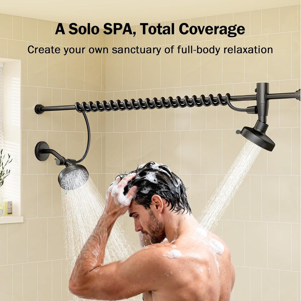 304 stainless steel dual shower head system components